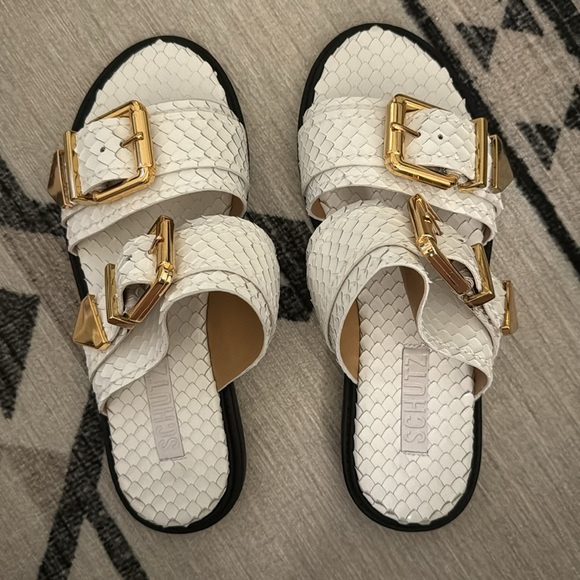 Snake-Pattern Slide Sandals - Picture 8 of 11